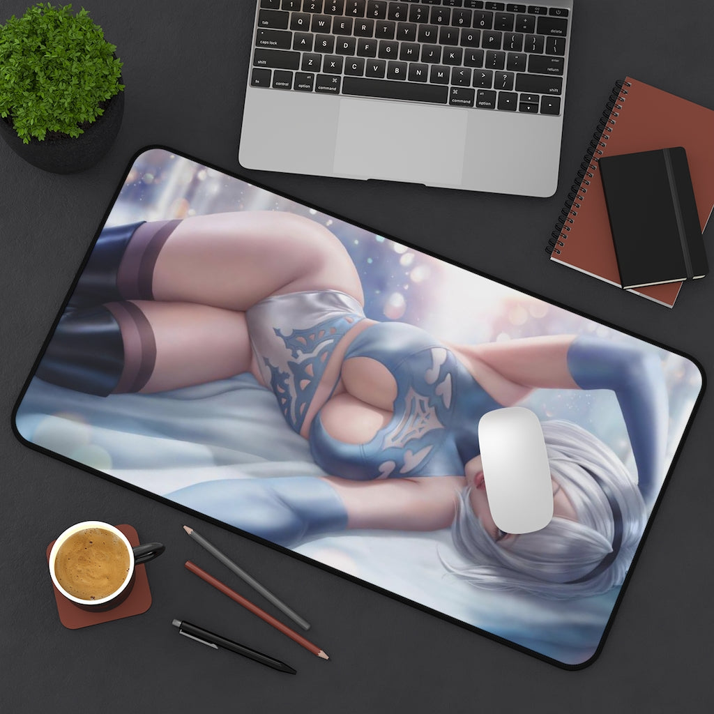 2B Laying in Lingerie Mousepad - Nier Automata Desk Mat - MTG Playmat