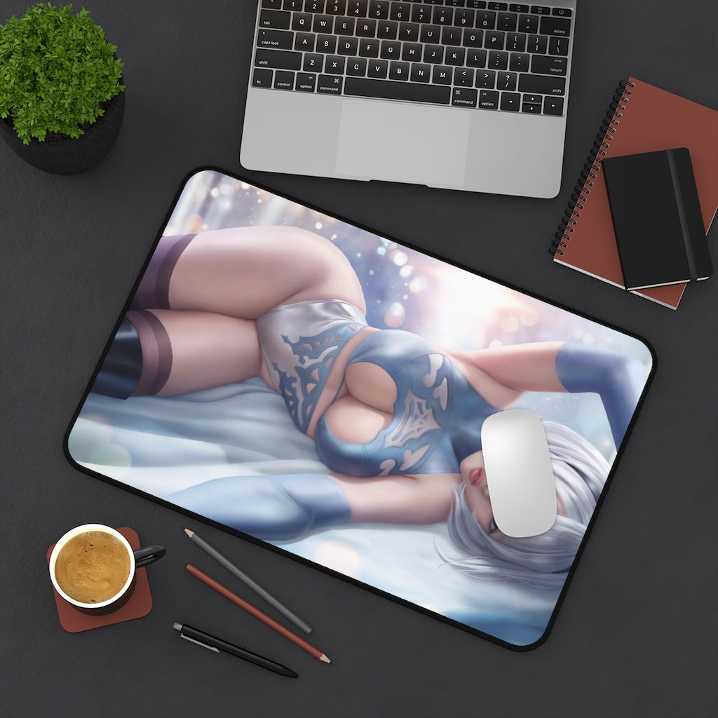 2B Laying in Lingerie Mousepad - Nier Automata Desk Mat - MTG Playmat