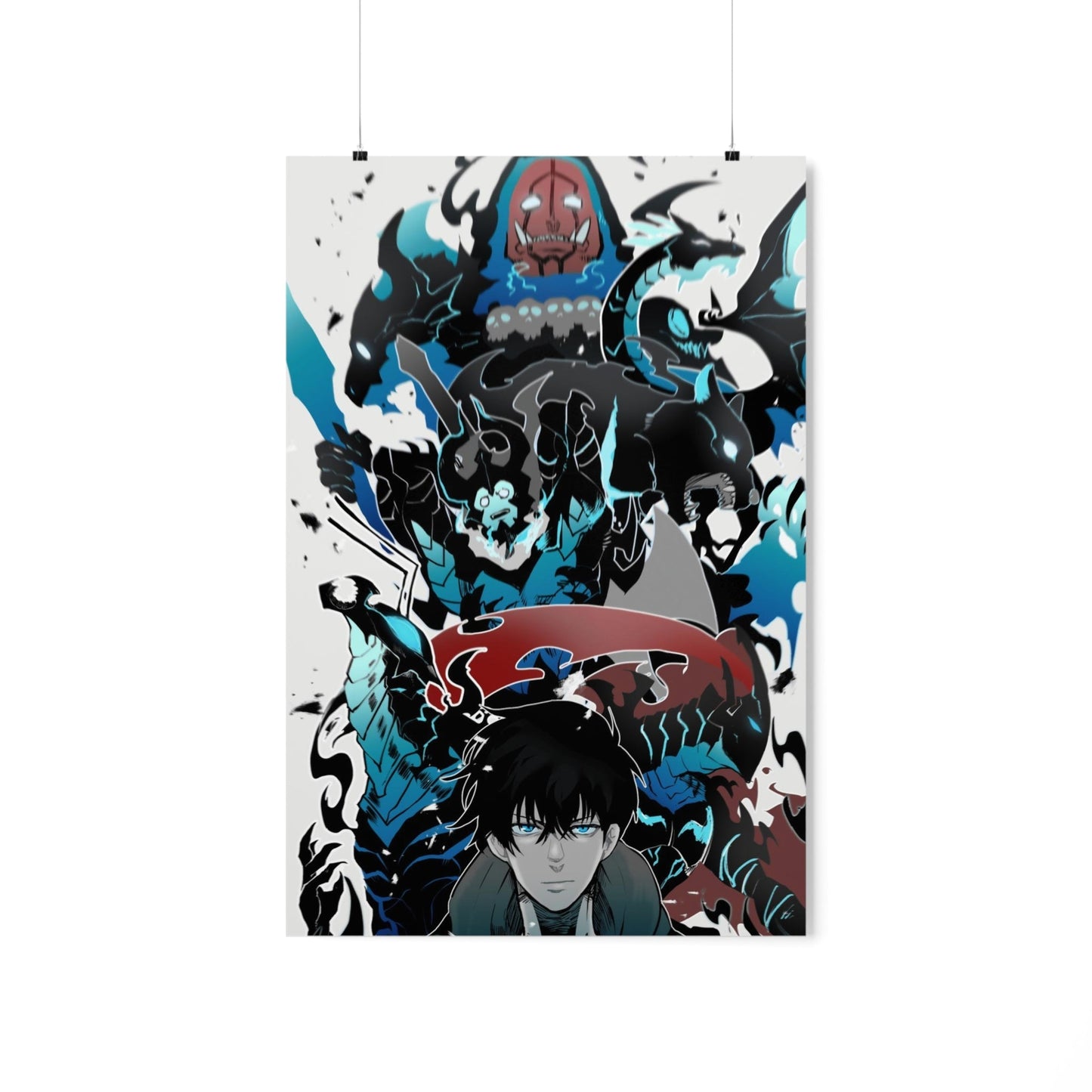 Solo Leveling Poster - Premium Matte Vertical Poster - Sung Jin Woo Igris Tank Beru Kaisel Solo Leveling Manhwa Anime Wall Art Decor