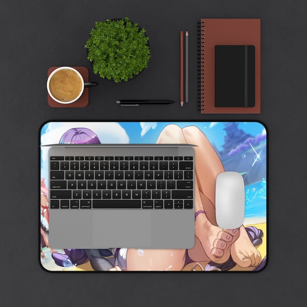 Genshin Impact Raiden Shogun Sexy Feet Desk Mat - Non Slip Mousepad