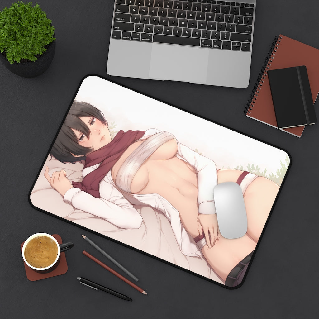 Attack On Titan Anime Mousepad - Mikasa Large Desk Mat - Ecchi Mouse Pad - Shingeki no Kyoji Playmat