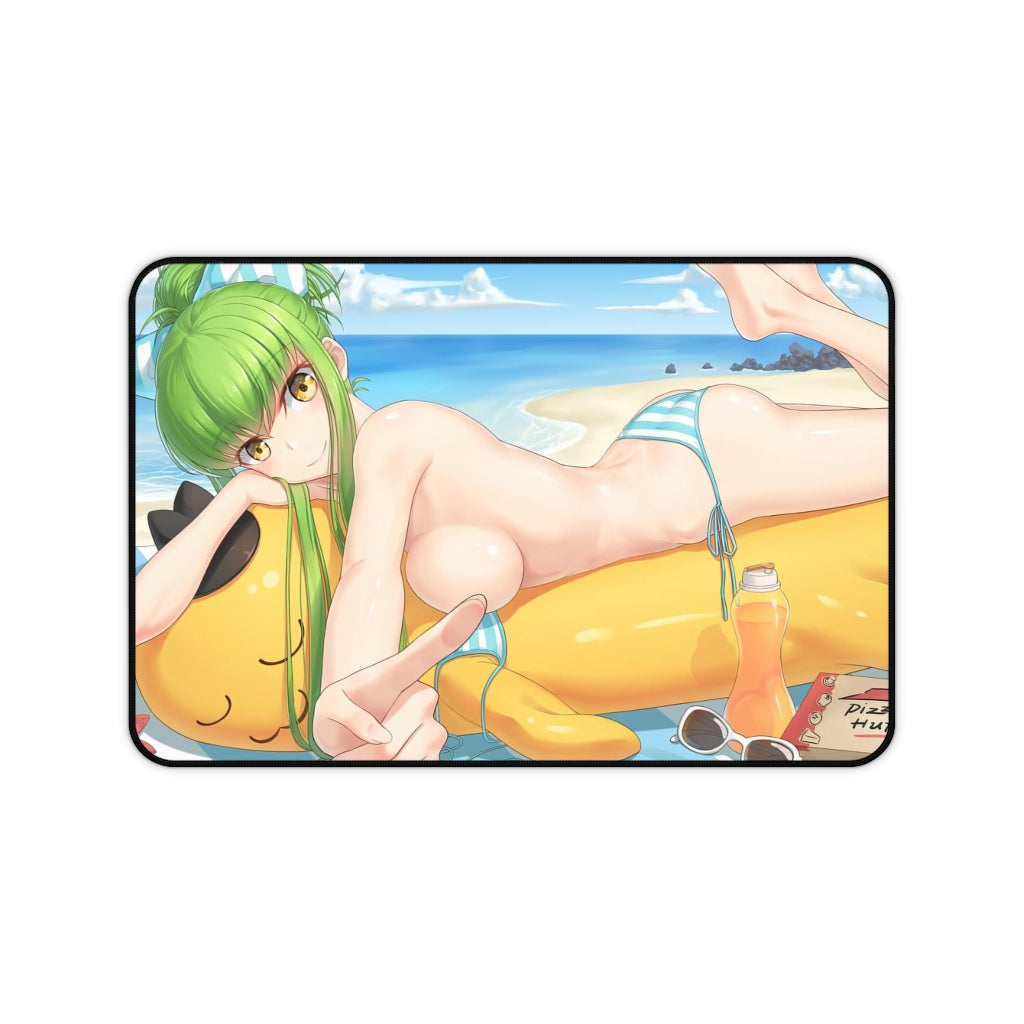 Code Geass Anime Mousepad - C.C. Pizza Hut Large Desk Mat - Ecchi Mouse Pad - MTG Playmat