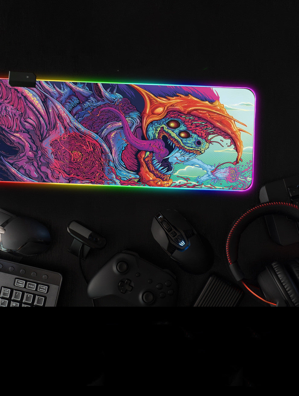 Light-emitting RGB XL Mouse Pad ( 80 X 30 CM ) 4mm Thick Gaming Mouse Pad - The Mouse Pads Ninja 800x300x4mm Mouse Pads