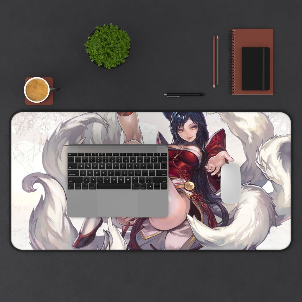 Kitsune Ahri Sexy Mousepad - League of Legends Desk Mat - LoL Ecchi Playmat