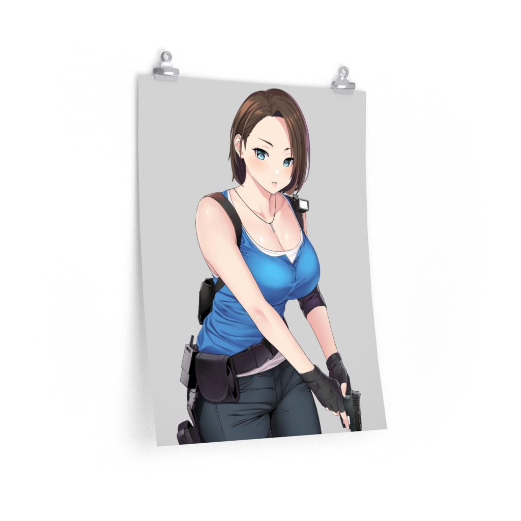 Sexy Jill Valentine Resident Evil Poster - Lewd Premium Matte Vertical Poster - Adult Wall Art