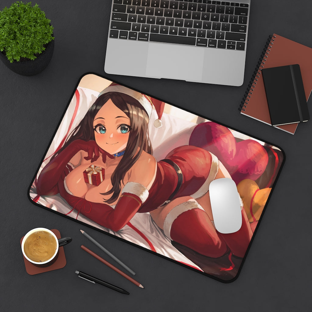 Fate Grand Order Ecchi Mousepad - Leonardo Da Vinci Christmas Large Desk Mat - Sexy Mouse Pad