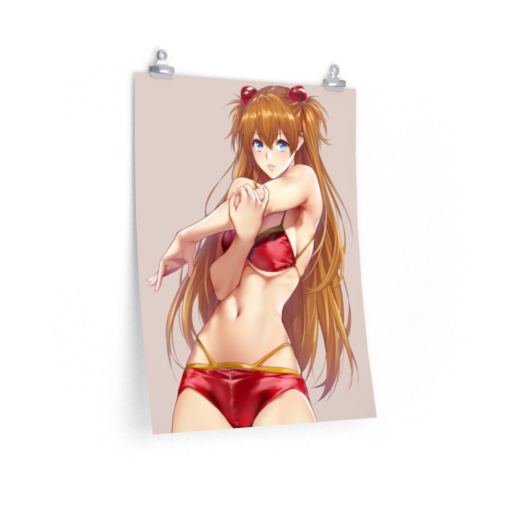 Sexy Asuka Bikini Evangelion Poster - Lewd Premium Matte Vertical Poster - Adult Wall Art