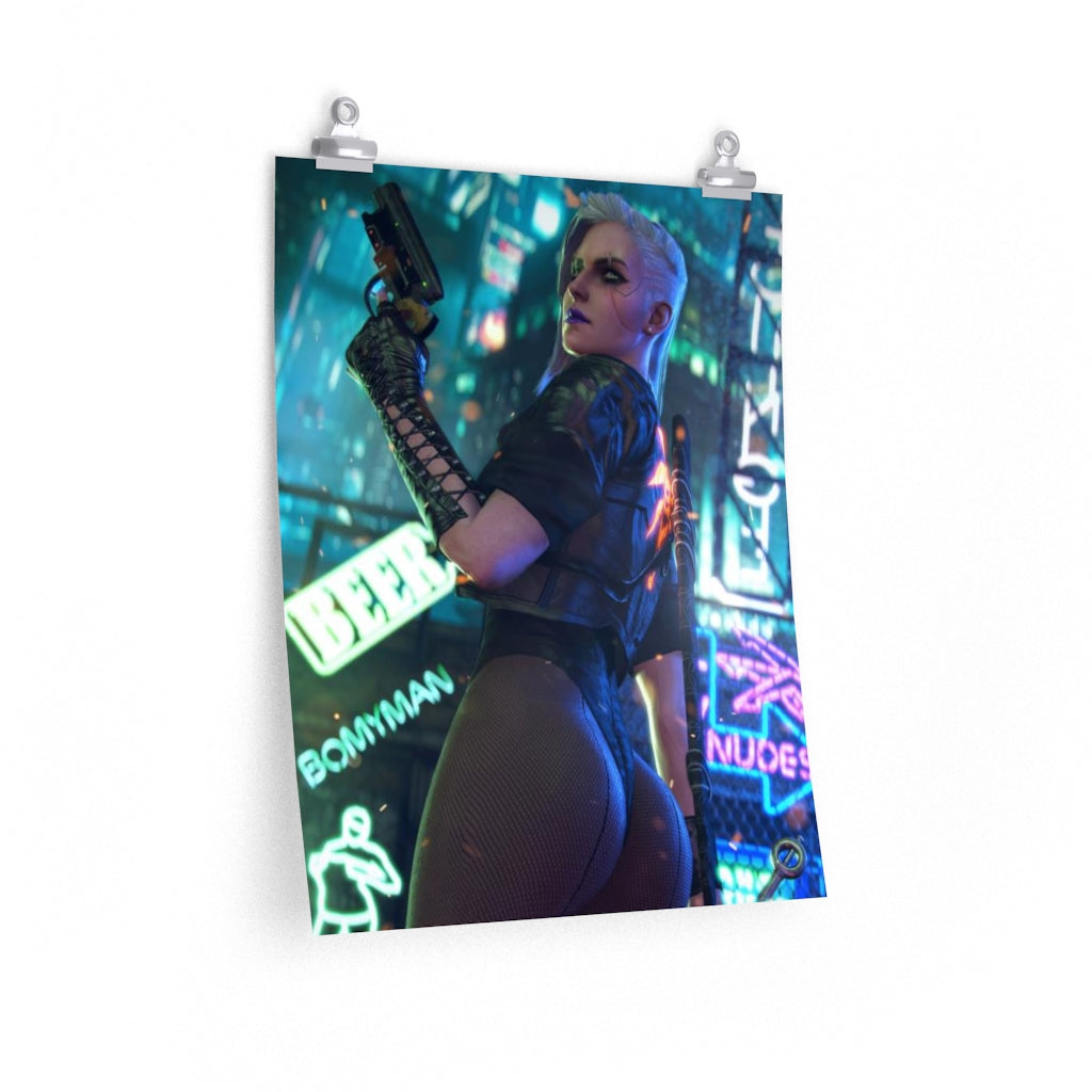 Ciri The Witcher Sexy Butt Cyberpunk 2077 Poster - Lewd Premium Matte Vertical Poster - Adult Wall Art