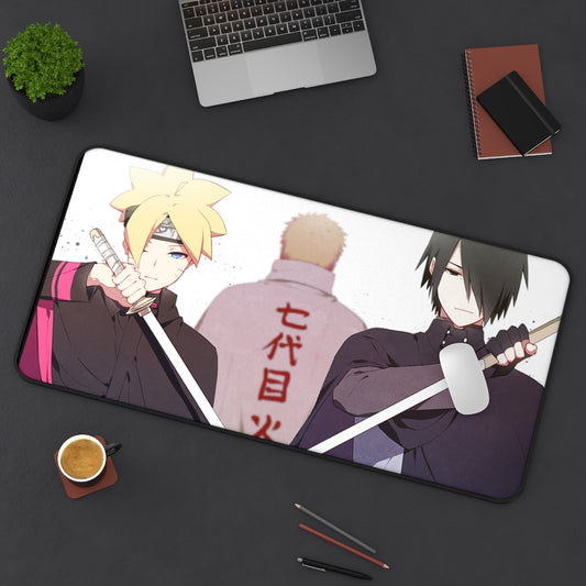 Boruto , Naruto & Sasuke Large Naruto Computer Mouse Pad / Desk Mat - The Mouse Pads Ninja 31" × 15.5" Home Decor