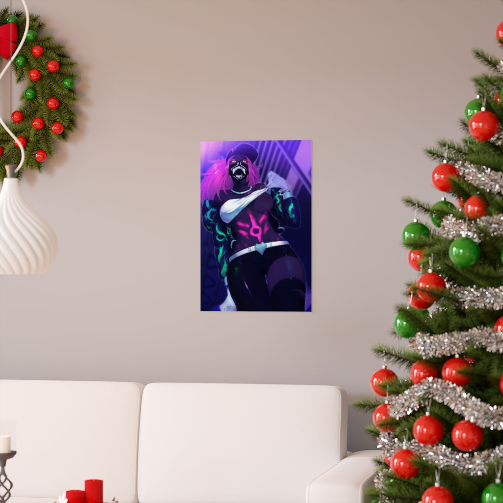 K DA Akali Rave League of Legends Poster - Lewd Premium Matte Vertical Poster - Adult Wall Art