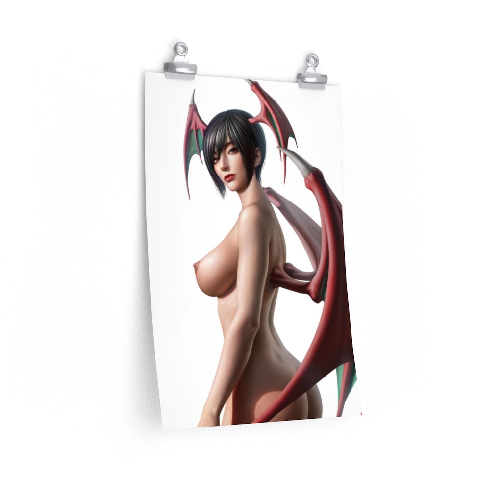 Nude Lilith Darkstalkers Poster - Lewd Premium Matte Vertical Poster - Adult Wall Art