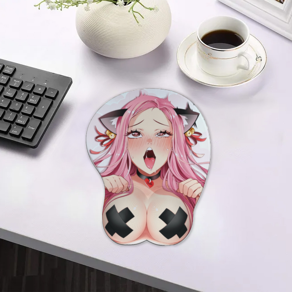 Anime 3D Boobs mousepad with Wrist Rest | Sexy Oppai Mouse pad for PC | Oppai mousepad with wrist support