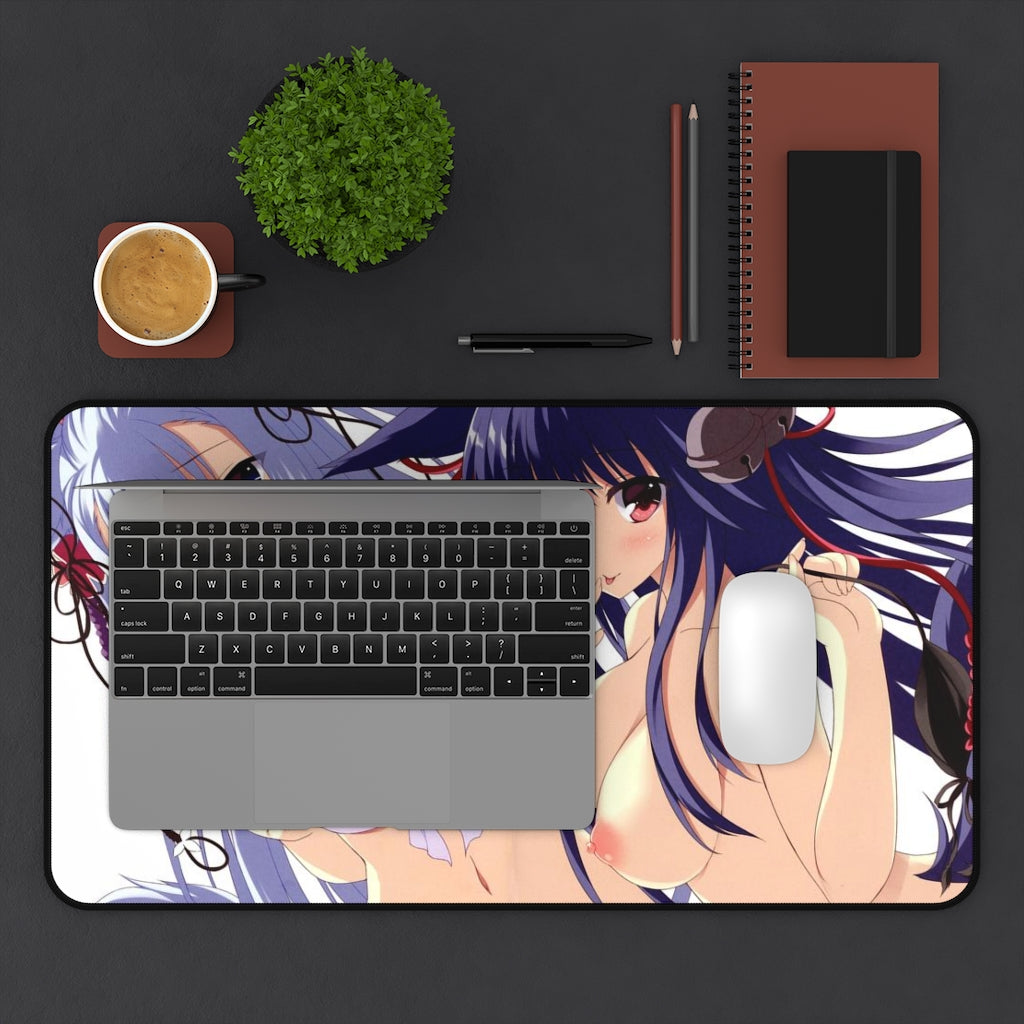 Granblue Fantasy Sexy Mousepad - Nude Societte And Yuel Anime Desk Mat - Ecchi Playmat