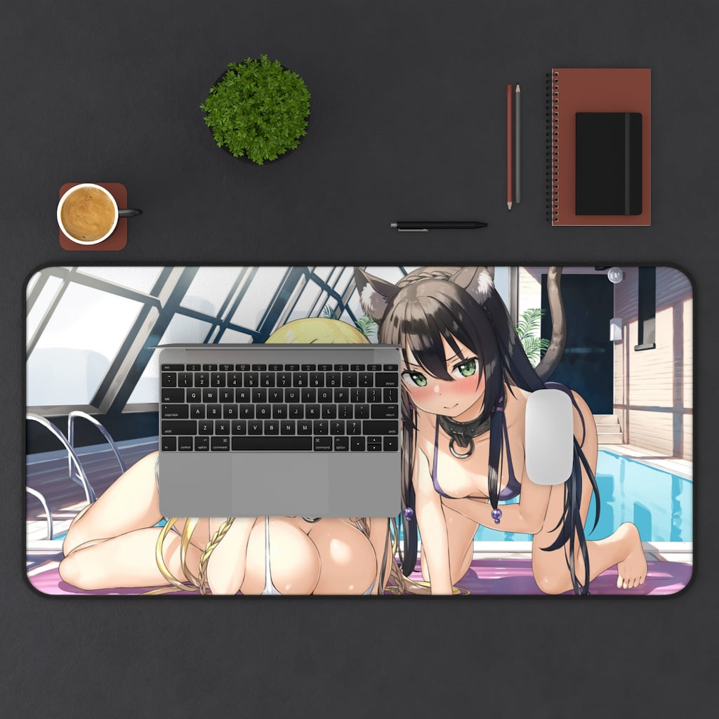 How Not to Summon a Demon Lord Sexy Bikini Shera L. Greenwood and Rem Galleu Desk Mat - Non Slip Mousepad