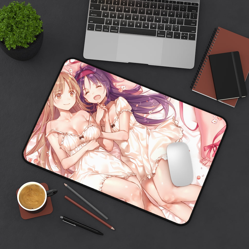 Sword Art Online Anime Mousepad - Asuna And Konno Yuuki Large Desk Mat - Ecchi Mouse Pad