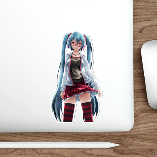 Sexy Nerd Hatsune Miku Waterproof Sticker - Ecchi Vinyl Decal