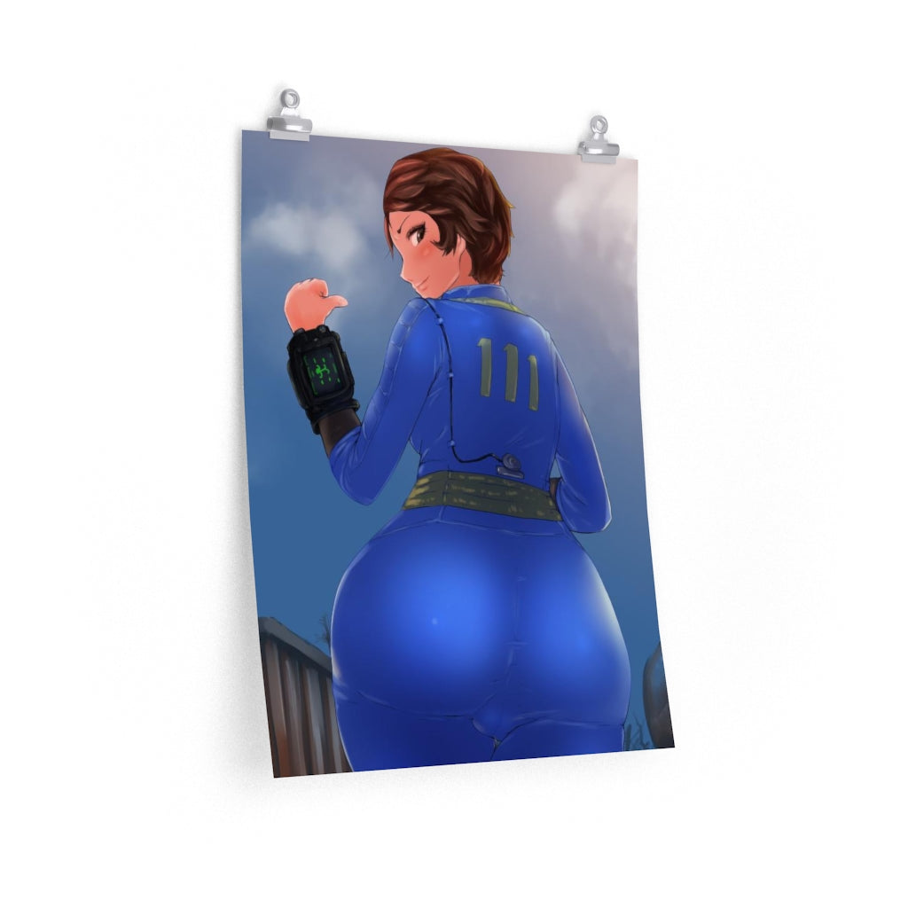 Fallout Big Butt Vault Girl Poster - Lewd Premium Matte Vertical Poster - Adult Wall Art