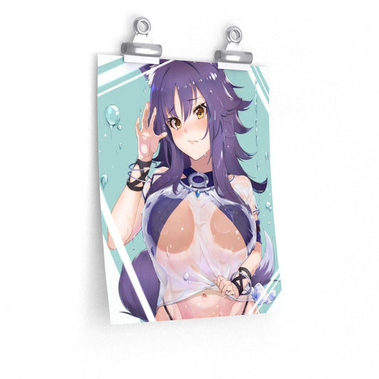 Makoto Princess Connect Boobs Press Poster - Lewd Premium Matte Vertical Poster - Adult Wall Art