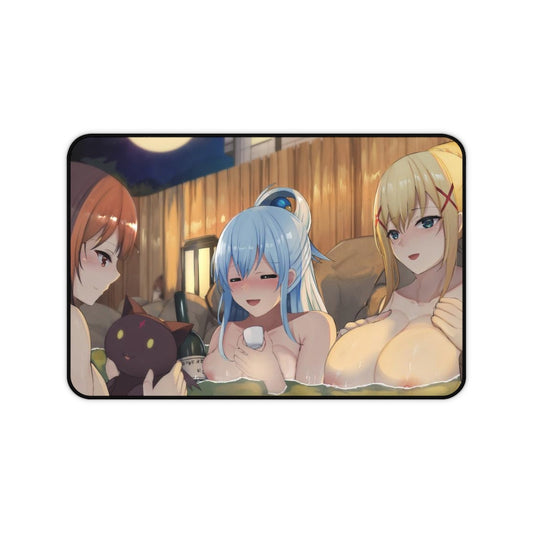 Konosuba Onsen Waifus Nude Tits Desk Mat - Non Slip Mousepad