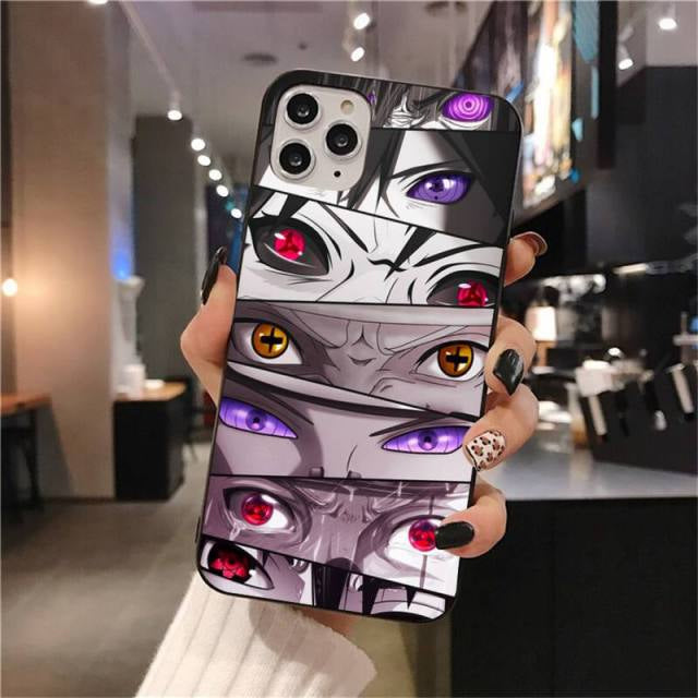 Naruto anime phone case -  Itachi Uchiha,  Sasuke , Kakashi Eyes Phone Case -  For iphone 13 12 11 Pro Mini XS Max 8 7 Plus