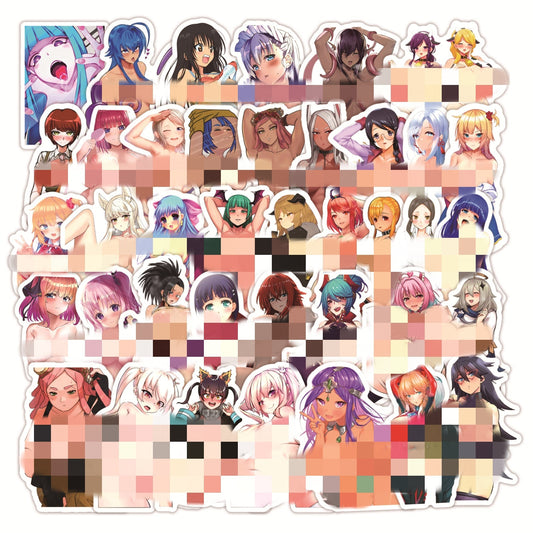 50pcs Lewd anime Decal Stickers | beauty girl Waifu stickers Decal Stickers | For  suitcase laptop Car Truck Waterproof Car stickers