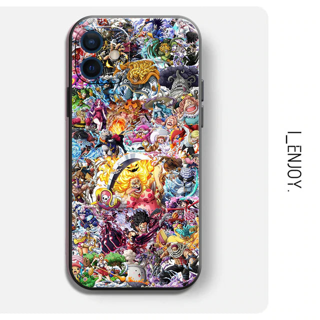 One Piece Anime Phone case | Anime case for iPhone 7/8/X/11/12/13  | TPU Black phone case