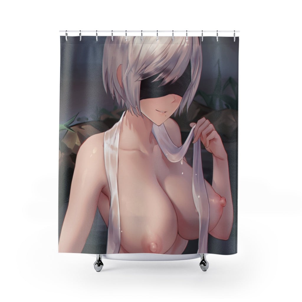 Nier Automata Shower Curtain - Hentaii Bathroom Decor