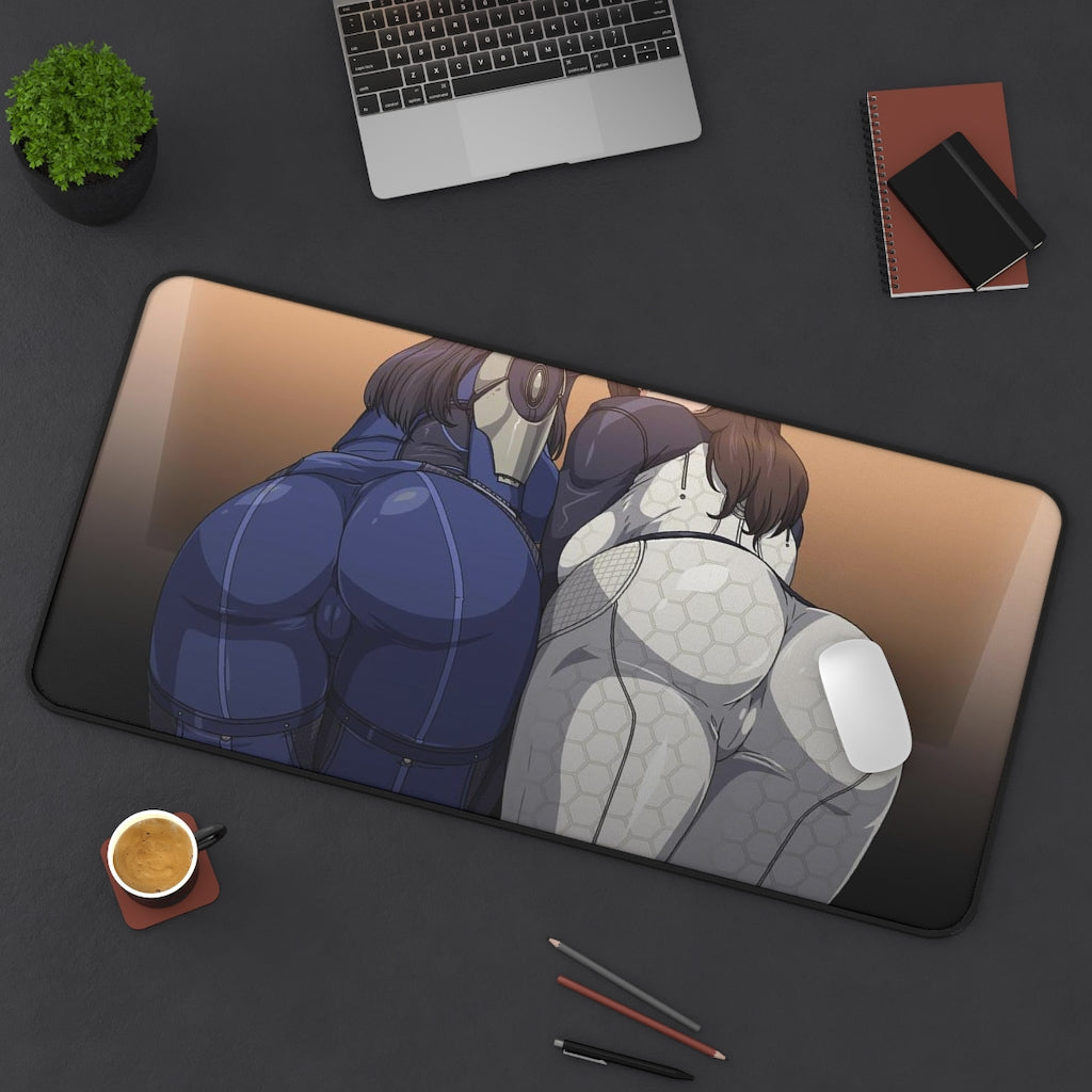 Ass Effect Sexy Mousepad - Mass Effect Gaming Desk Mat - Ashley And Miranda Ecchi Playmat