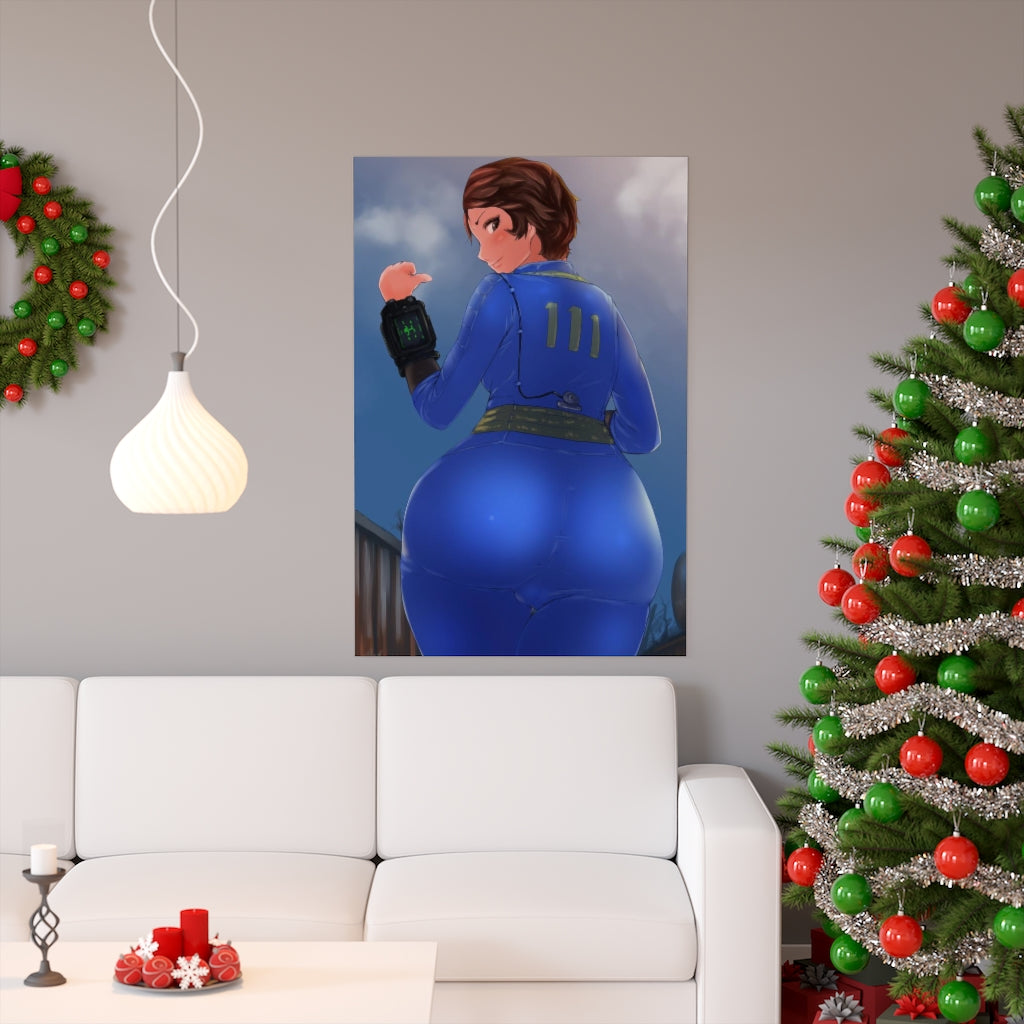 Fallout Big Butt Vault Girl Poster - Lewd Premium Matte Vertical Poster - Adult Wall Art