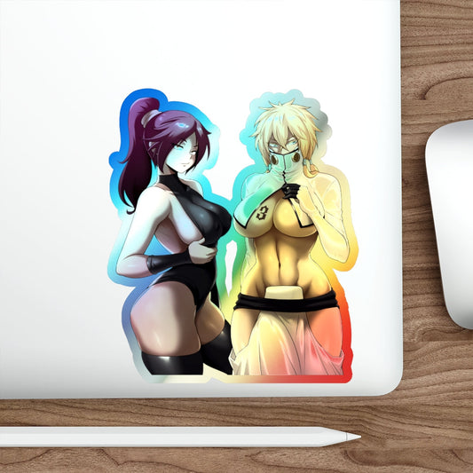 Sexy Yoruichi and Harribel Holographic Sticker Anime - Bleach Holographic Car Decal