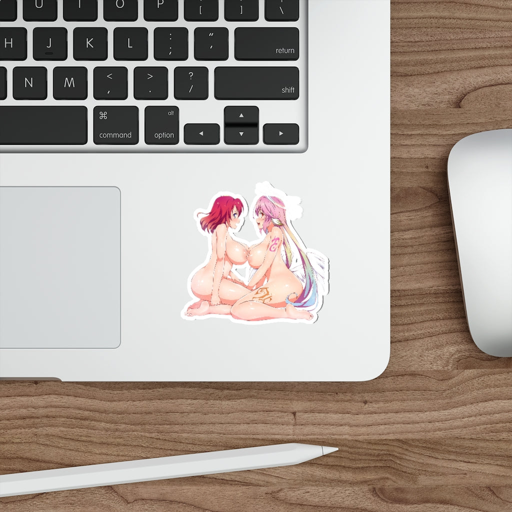 Nude Jibril and Stephanie Dora No Game No Life Yuri Hentai Waterproof Sticker - Ecchi Vinyl Decal