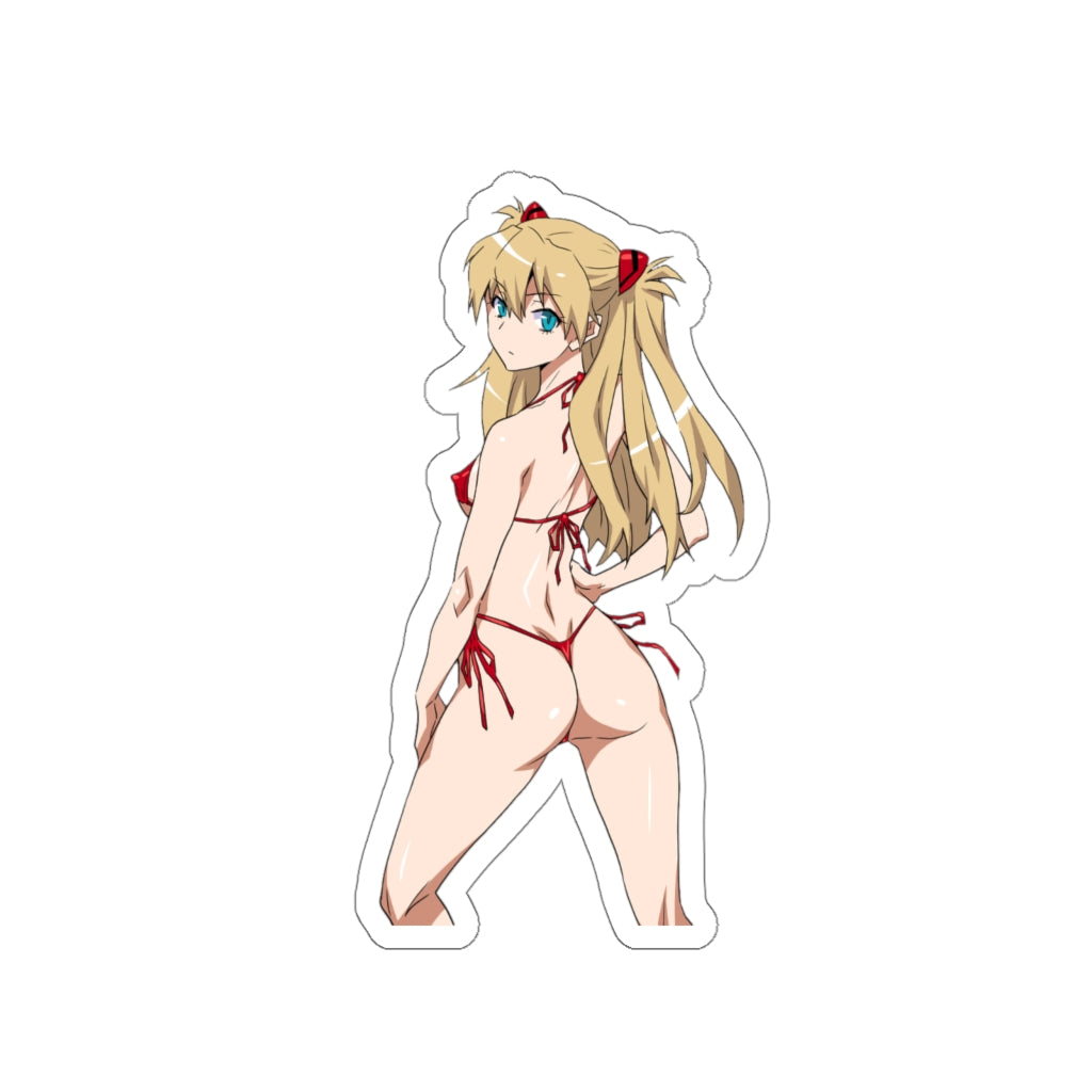 Neon Genesis Evangelion Waterproof Sticker - Ecchi Anime Vinyl Decal - Asuka Thong Bikini