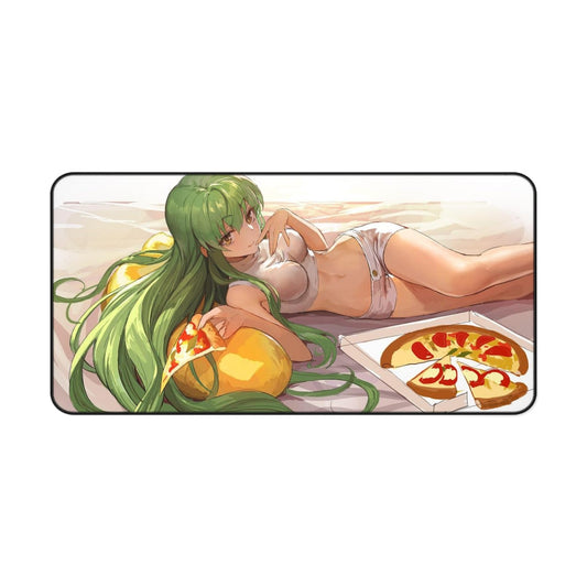 Code Geass Anime Mousepad - C.C. Pizza Large Desk Mat - Ecchi Mouse Pad - MTG Playmat