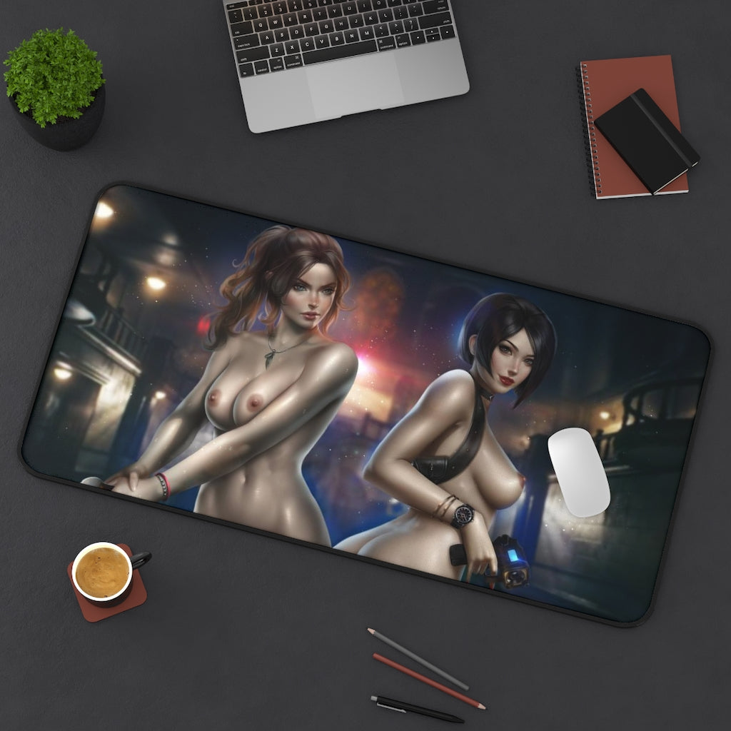 Nude Claire Redfield and Ada Wong Resident Evil Hentai Desk Mat - Ecchi Mousepad - Adult Playmat