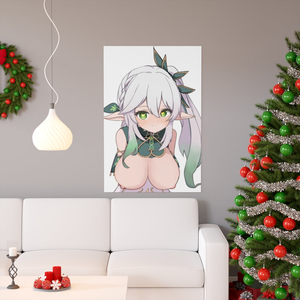 Nahida Big Nude Tits Genshin Impact Ecchi Poster - Lewd Premium Matte Vertical Poster - Adult Wall Art