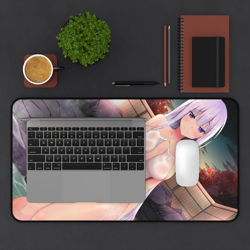 Re Zero Sexy Mousepad - Nude Emilia Onsen Desk Mat - Ecchi Playmat