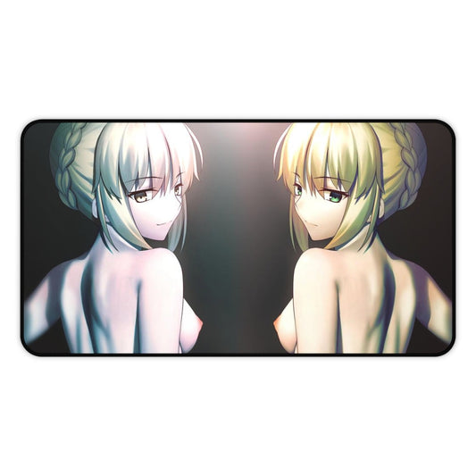 Nude Tits Artoria Pendragon and Saber Alter Fate Grand Order Desk Mat - Non Slip Mousepad