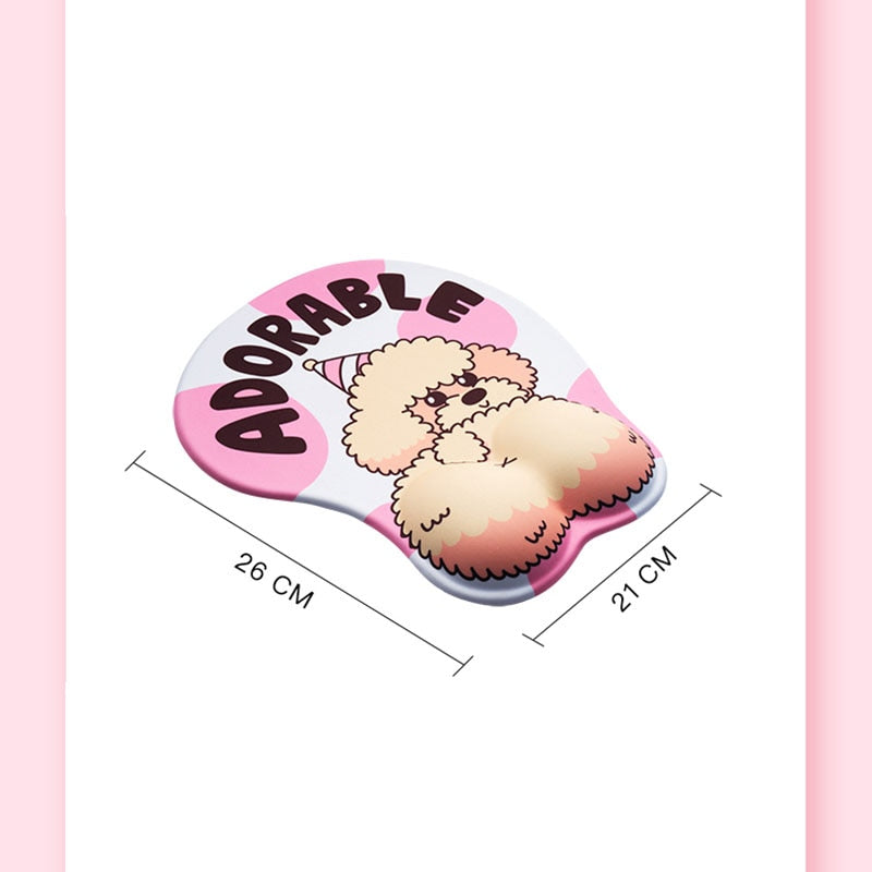 Cute simple Dogi ass 3D Mouse Pad ( 26 x 21 cm ) - The Mouse Pads Ninja Mouse Pads