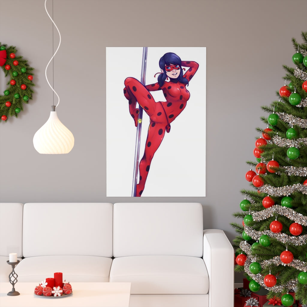 Miraculous Ladybug Sexy Pole Dance Poster - Lewd Premium Matte Vertical Poster - Adult Wall Art