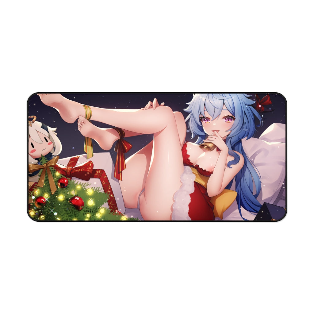 Genshin Impact Ecchi Mousepad - Christmas Lingerie Ganyu Landy Santa - Large Desk Mat - Sexy Playmat