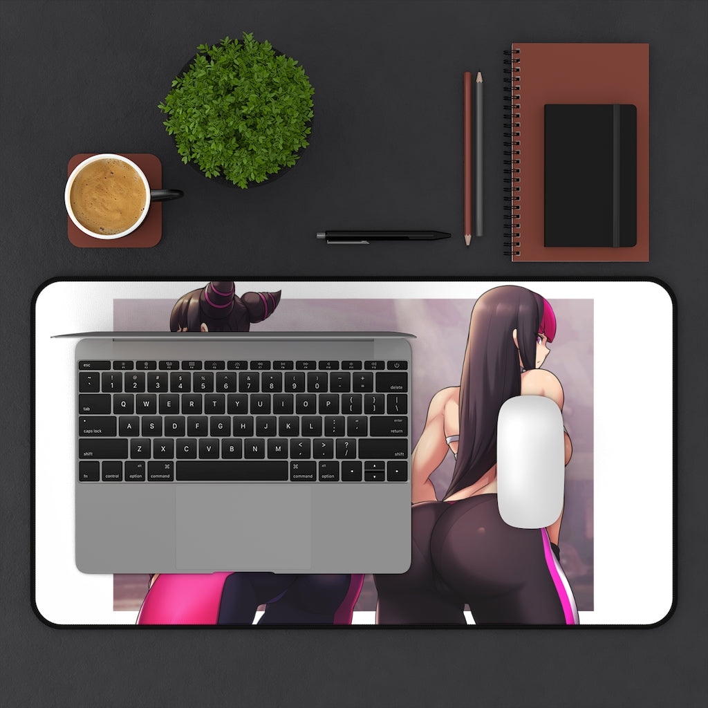 Street Fighter Sexy Mousepad - Cute Butt Juri Large Gaming Desk Mat - Ecchi Desk Pad