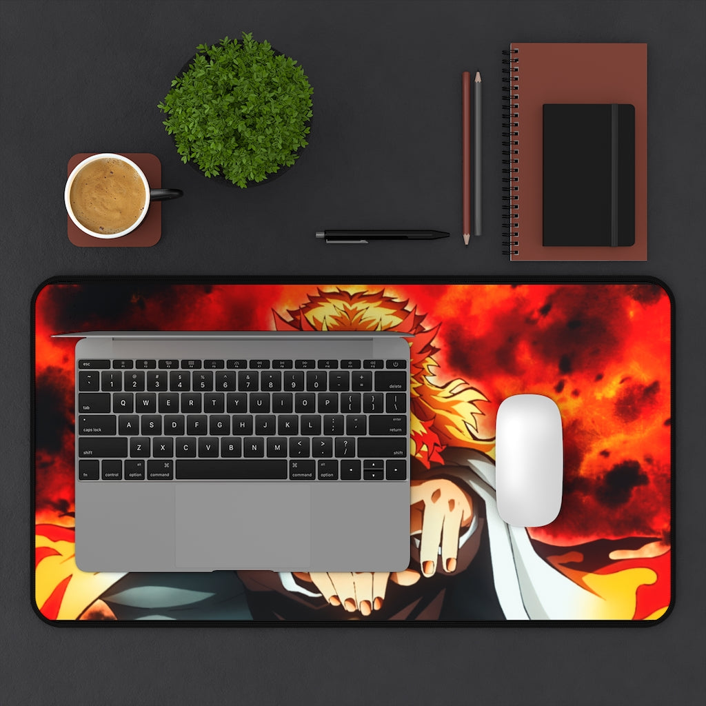 Demon Slayer Mouse pad Anime Large Desk Mat - Kyōjurō Rengoku - The Mouse Pads Ninja Home Decor