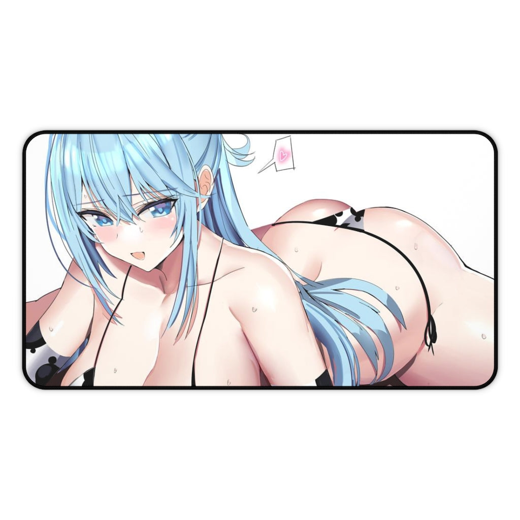 Konosuba Aqua Sexy Mousepad - Thick Cow Girl Waifu Desk Mat - Ecchi Anime Playmat