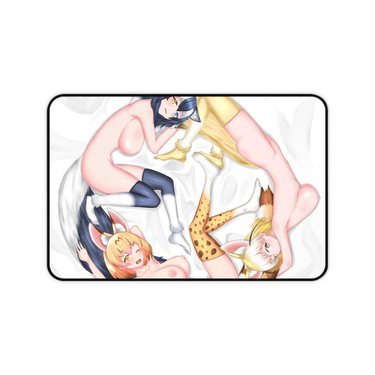 Nude Big Tits Serval Fennec and Grey Wolf Kemono Friends Desk Mat - Sexy Anime Girls Mousepad - Gaming Playmat