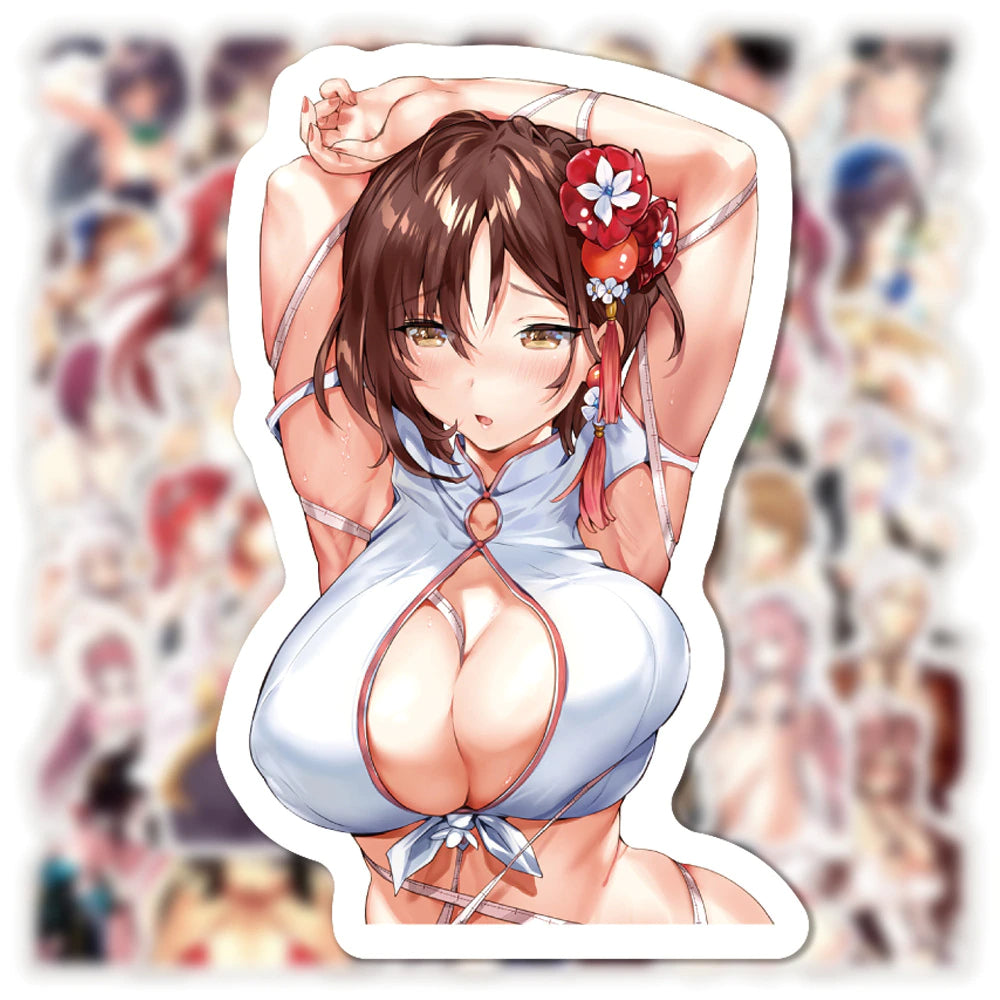 Anime Girls Stickers | 50/100Pcs - Kawai Anime | Anime Waifu Stickers | for Laptop ,Mobile, Luggage ,Car Sticker.