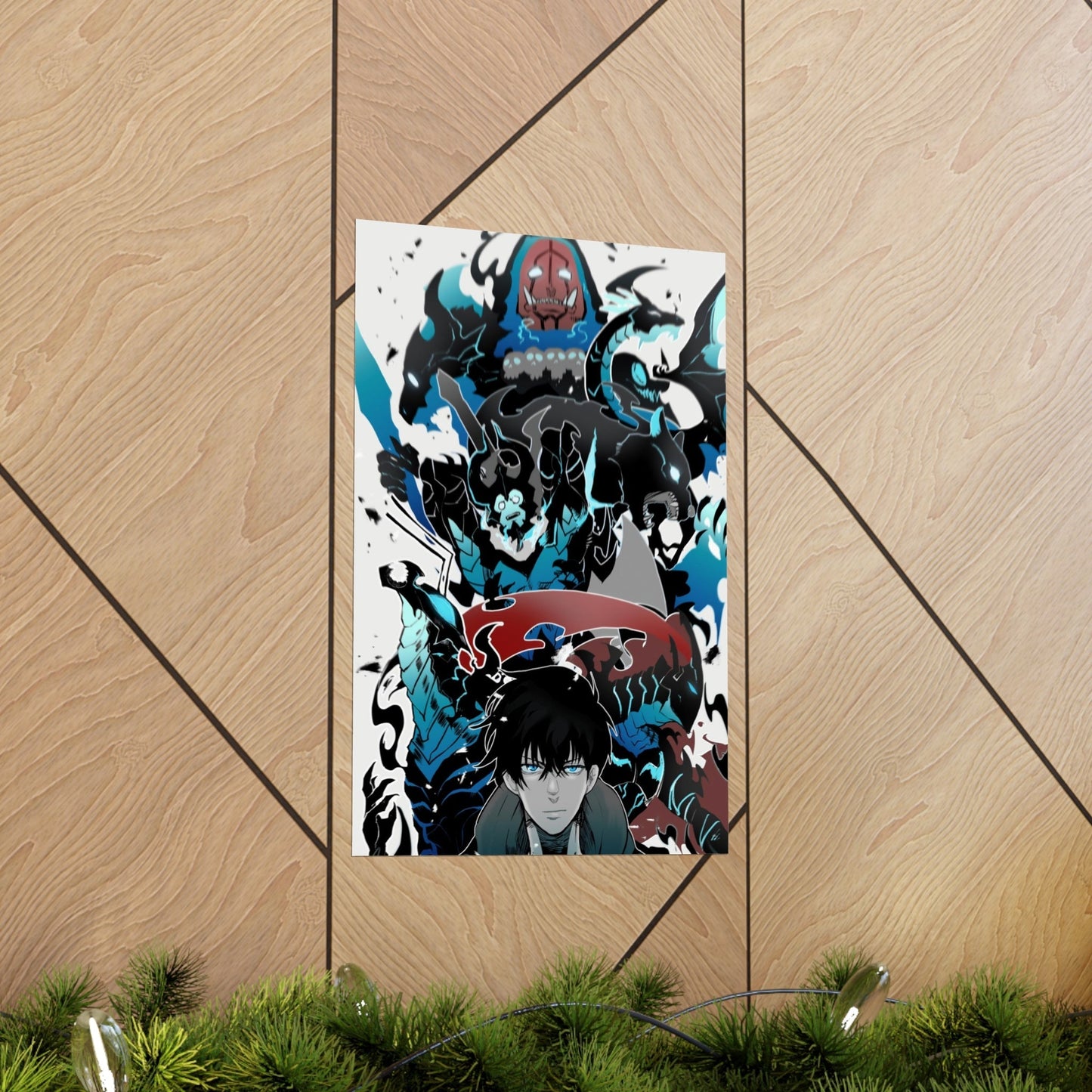 Solo Leveling Poster - Premium Matte Vertical Poster - Sung Jin Woo Igris Tank Beru Kaisel Solo Leveling Manhwa Anime Wall Art Decor