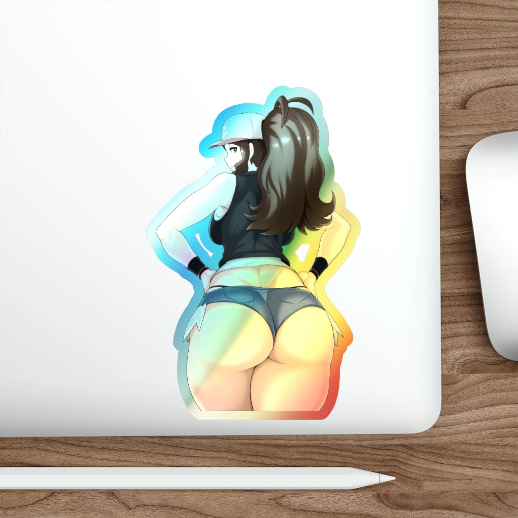 Holographic Pokemon Sticker - Huge Ass Hilda - Ecchi Holographic Car Decal