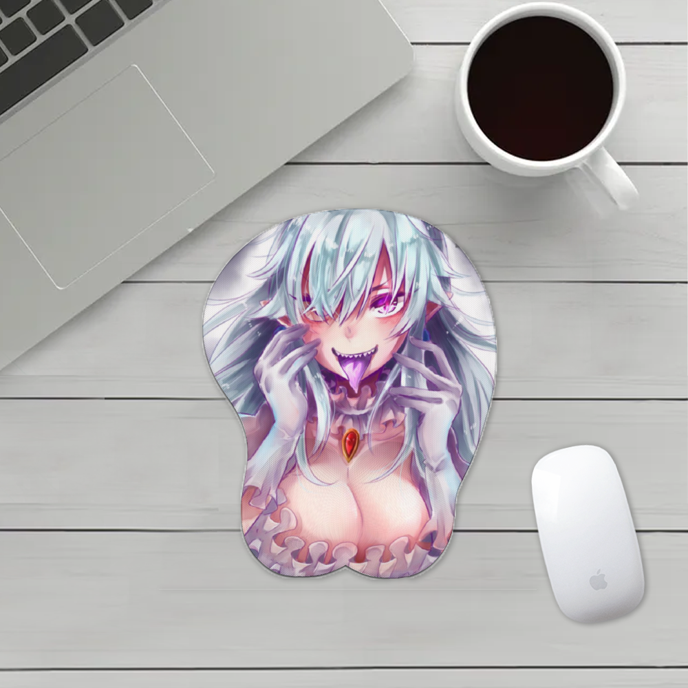 Sexy Anime Girl Oppai Mousepad with Wrist Support Silicone Mouse Pad