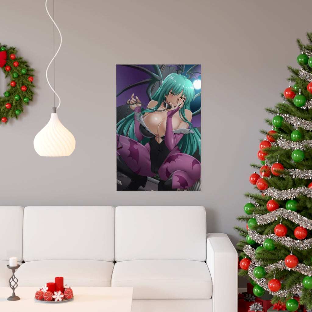 Sexy Morrigan Aensland Darkstalkers Poster - Lewd Premium Matte Vertical Poster - Adult Wall Art