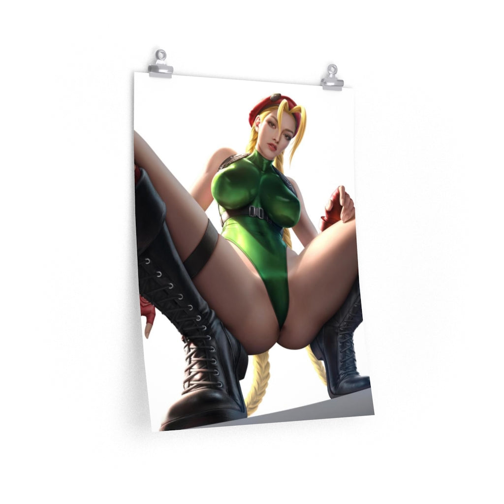 Sexy Cammy Street Fighter Poster - Lewd Premium Matte Vertical Poster - Adult Wall Art